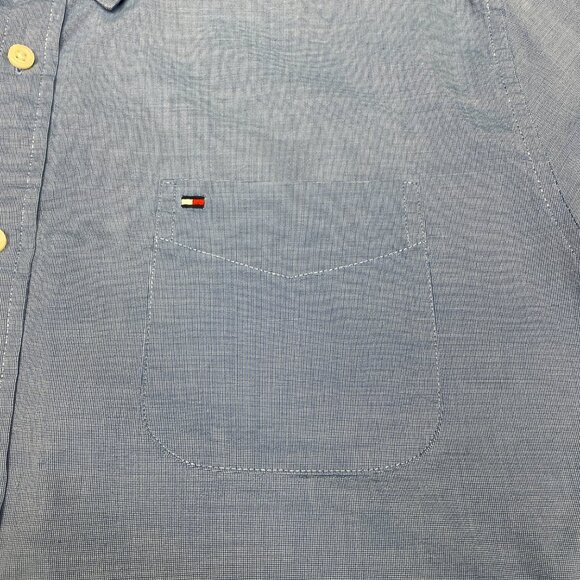 Men's TOMMY HILFIGER Custom Fit Long Sleeve Button Down Chambray Shirt- Size XL - Picture 8 of 11